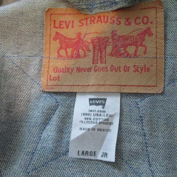 Upcycled Vintage Levi Iconic Type 1 Jean Jacket, American Theme, Reworked Denim - Picture 13 of 14